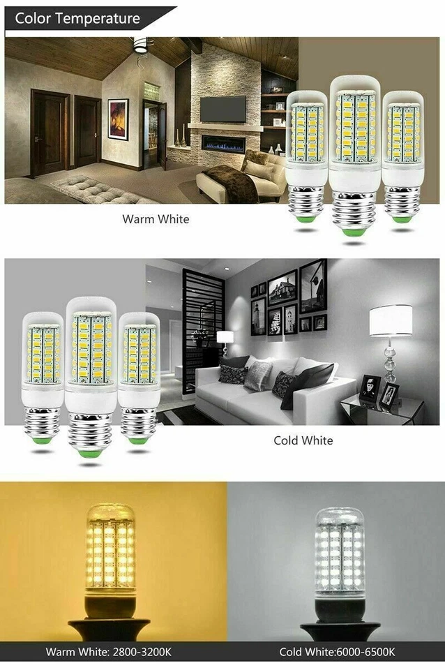 1Pcs 10Pcs LED Corn Light Bulbs E14 E27 ES B22 BC G9 GU10 5730 SMD 7W 25W Lamp - Image 3 of 4