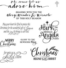 Xmas Christmas Greetings Words Phrases Soft Rubber Gel Stamps for Card Making...