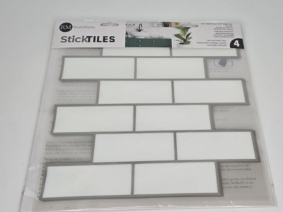 RoomMates 10.5'' x 10.5'' Peel and Stick White Subway Tile (S/4 SHEETS) BRAND NEW