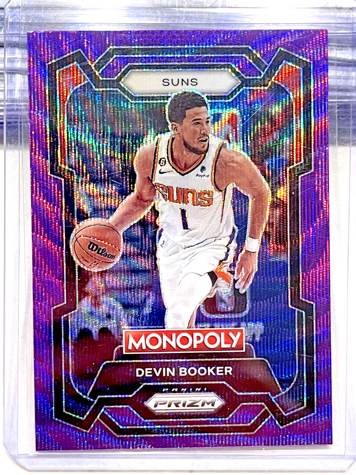 2023-24 Panini Prizm Monopoly #72 Devin Booker Purple Wave - Phoenix Suns