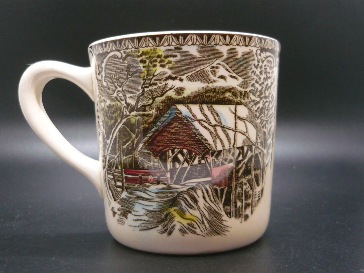 Vintage Johnson Bros. The Friendly Village Covered Bridge Coffee