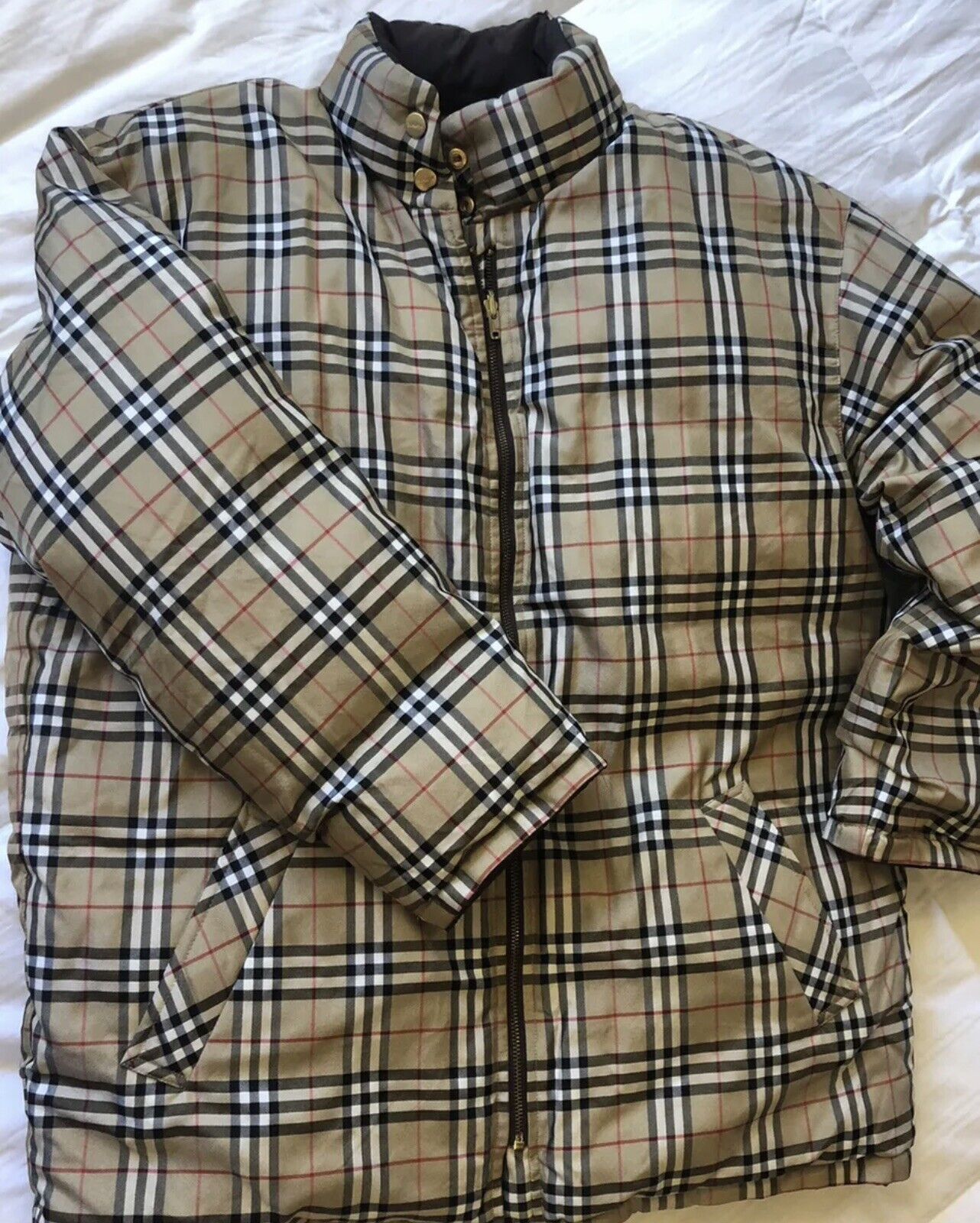 BURBERRY'S Men's reversible vintage check down-filled puffer jacket Size 40  M/L