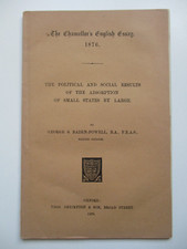 1876 Chancellor's English Essay BADEN-POWELL Politics ABSORPTION SMALL STATES
