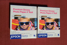 Lot of 2 - Epson Premium Glossy Photo Paper 4" Rolls - Stylus Photo 26' S041302