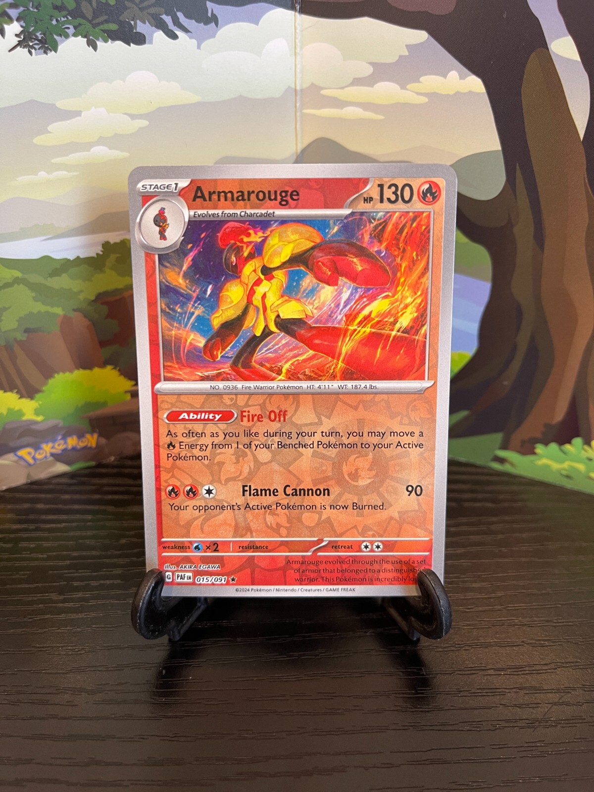 Armarouge 015/091 - Paldean Fates - Rare - Reverse Holo - Pokemon Card - LP