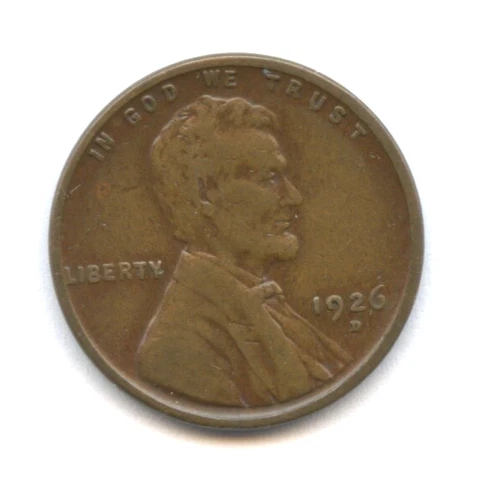 1926-D Lincoln Cent - Nice Fine Condition, Free Shipping