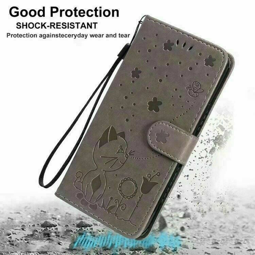 Leather Cat Bee Card Wallet Flip Phone Case For Samsung A51 A71 A50 A31 A11 A20E - Picture 15 of 37