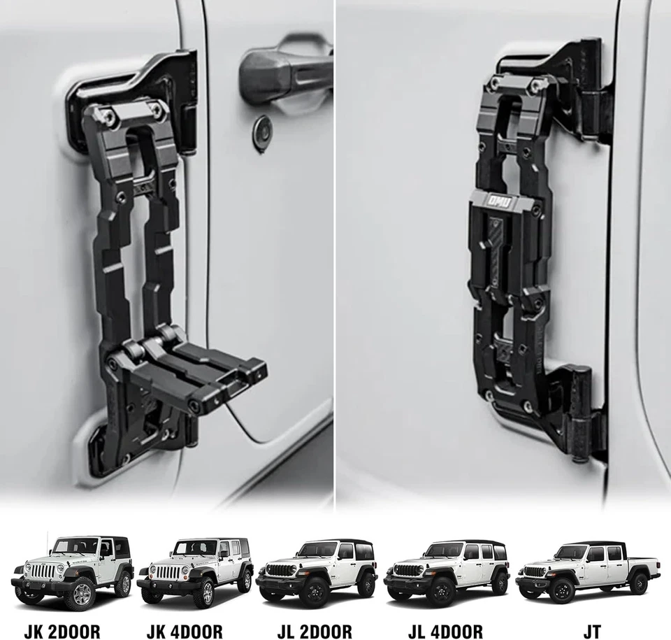 Escalera lateral pedal con bisagra para Jeep Wrangler JK JL&Gladiator JT 2007-2024 Foto 2 de 4