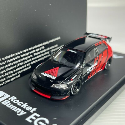 1/64 HKM YM Honda Civic EG6 Rocket Bunny Advan Black / Red | eBay