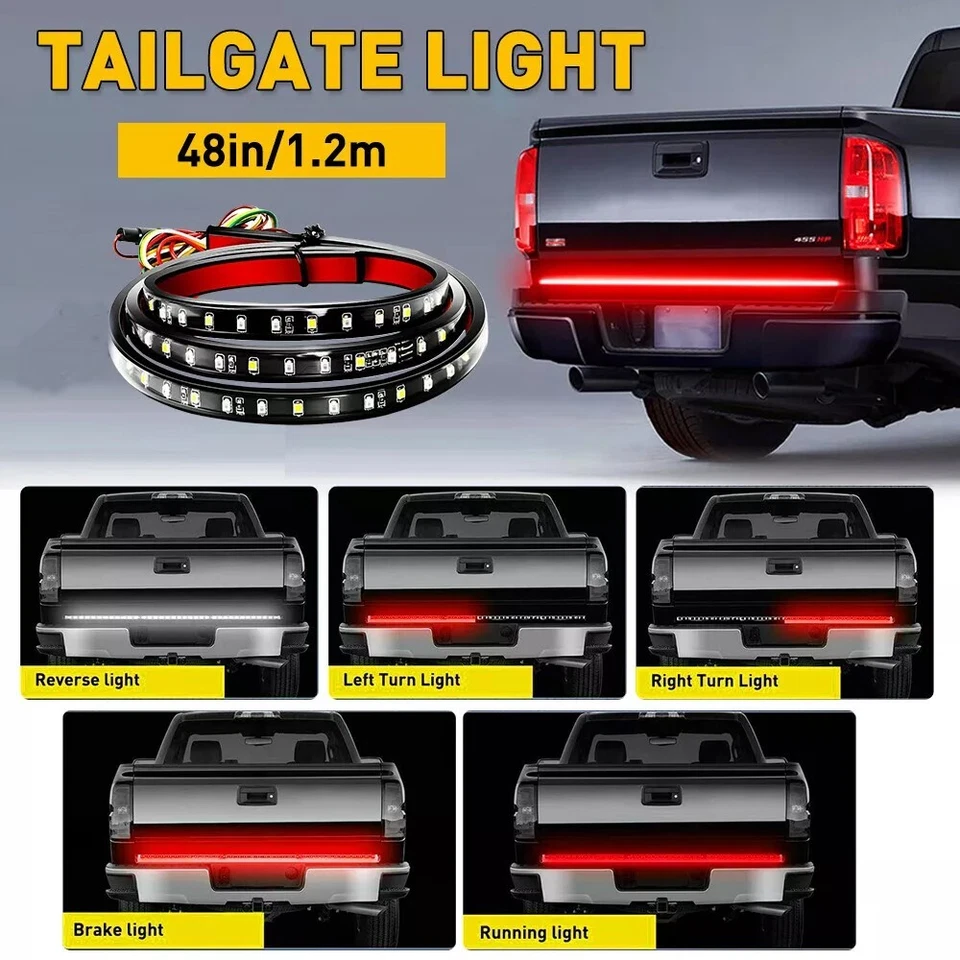 Tira LED de puerta trasera de camión de 40-95 pulgadas señal de freno secuencial barra luz trasera lámpara Foto 4 de 4