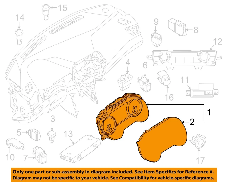 Medidor de velocímetro usado serve: 2016 Nissan Maxima painel analógico MPH de 01/12/15 - Imagem 3 de 4