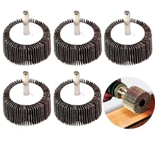 5PCS Drill Flap Wheel Sander 1-1/2x1x1/4"Flapper Sanding Grinding 40 80 120 Grit