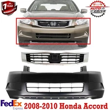 Front Bumper Cover Fascia & Grille Assembly Kit For 2008-2010 Honda Accord