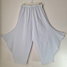 Bryn Walker Pants Medium Gray Art Coastal Harem Wide Leg Pull On Lagenlook Sheer