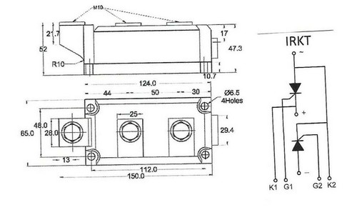 IRKT570/18 Double SCR/Thyristor MODULE 570 amps, 1800 volts RUTTANSHA - IR - Picture 2 of 5
