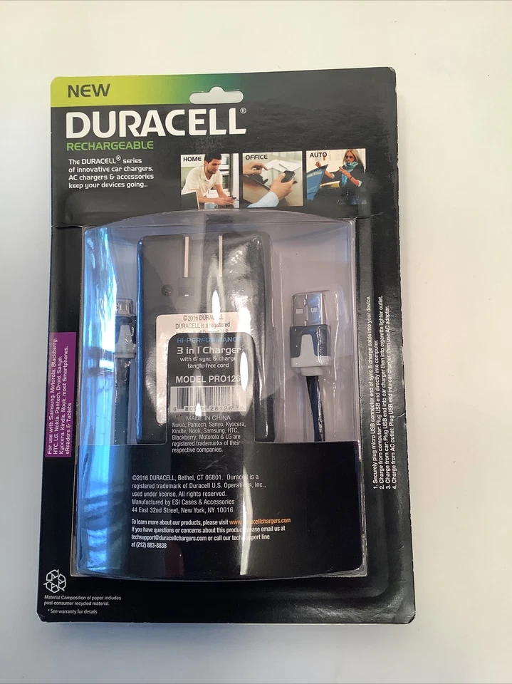 DURACELL RECHARGEABLE HI PERFORMANCE 2.1 AMP CAR CHARGER - Image 2 of 2