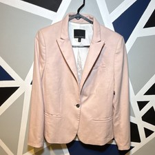 Banana Republic Women's Pink Solid One-Button Notch Lapel Blazer, Size 10
