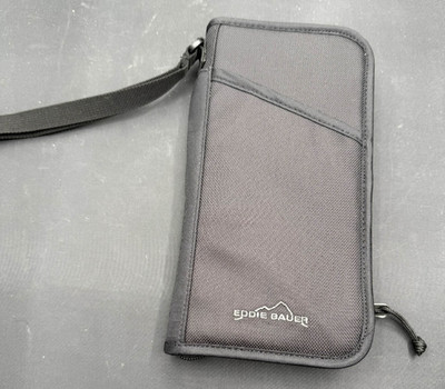 Eddie Bauer Gray Travel Wallet Neck Pouch Passport Normcore Organizer