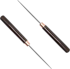 2Pcs Scratch Awl Tool with Wooden Handle Leather Awl Punch Tools Tailors Awl