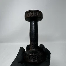 Vintage York 3 Lb Pound Dumbbell Weight Cast Iron SINGLE ONLY