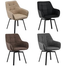 2er Set Kunstleder Esszimmerstühle Drehbar Design Restaurants Wohnzimmer