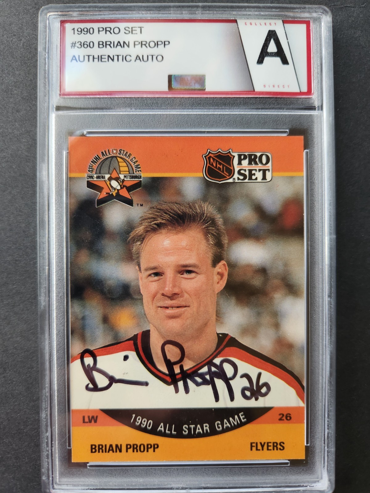 Brian Propp 1990-91 Pro Set Authentic Auto All Star Hockey  #360 MO264