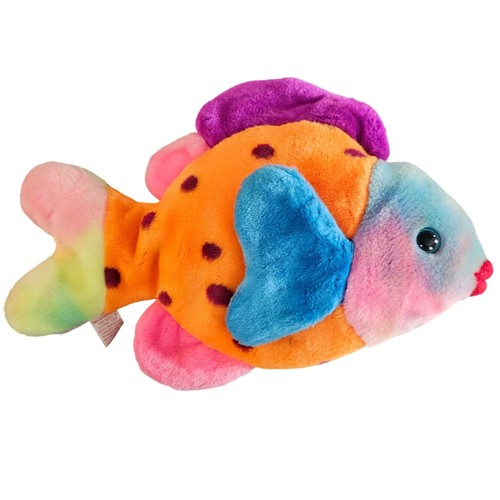 Juguete de peluche brillante arco iris TY Beanie Buddy Lips the Fish 1999 14" coleccionable - Imagen 1 de 9