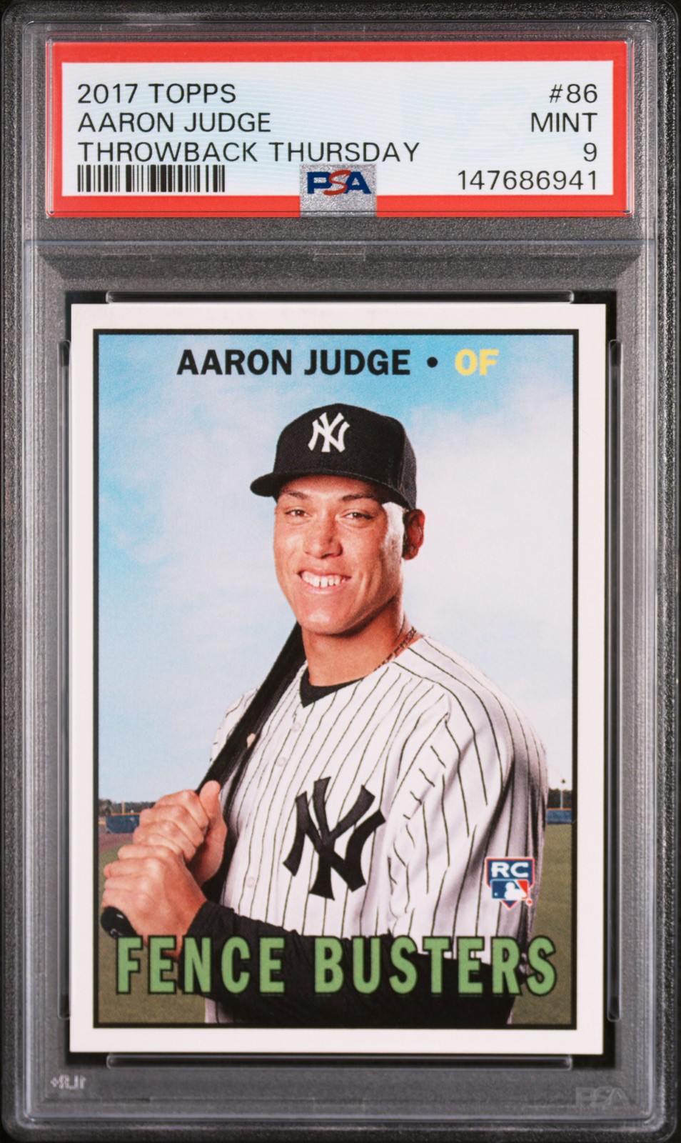 2017 TOPPS THROWBACK THURSDAY #86 AARON JUDGE PSA 9