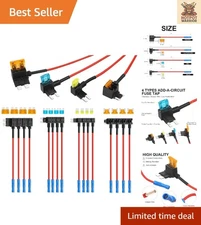 12V Dual-Slot Fuse Tap Kit - 4 Types, 16 Pack for Quick Electrical Enhancements