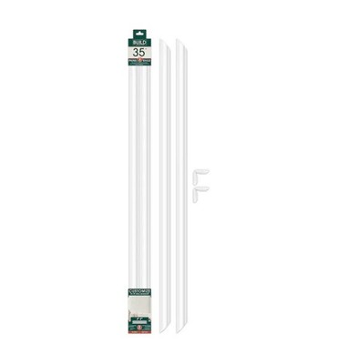 2-Pack 35'' Wall Panel Rail Kit White Finish Polystyrene Picture Frame Moulding