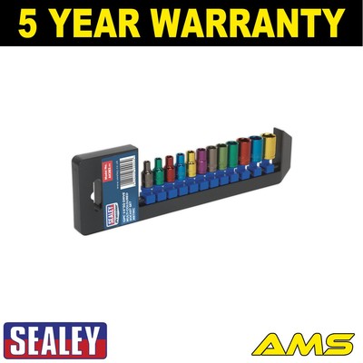 Sealey Premier mehrfarbiger Steckschlüsselsatz 1/4'' Vierkant 12-teilig AK282