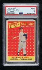 1958 Topps Sport Magazine '58 All Star Selection Mickey Mantle PSA 3 HOF 0q4x
