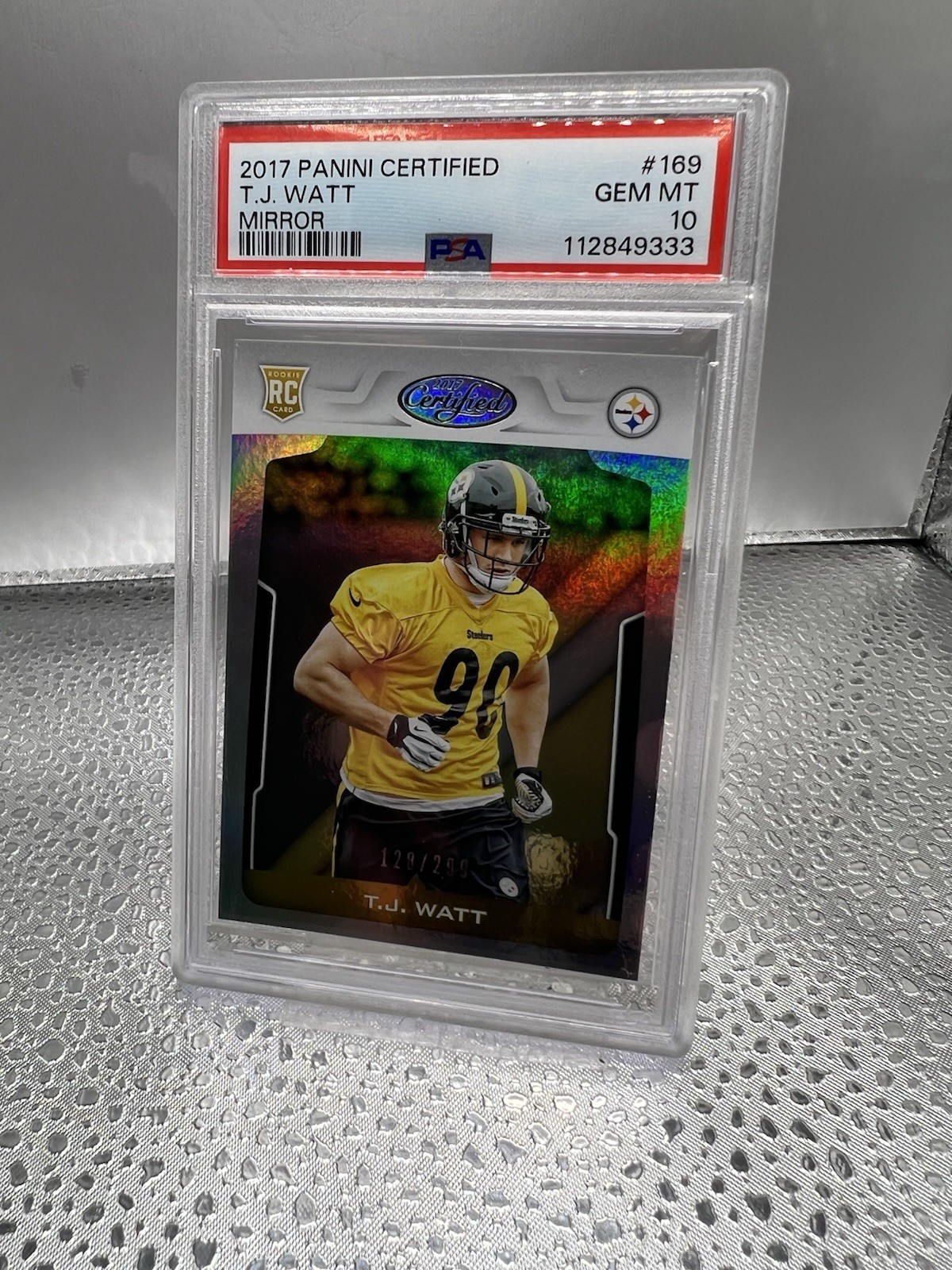 2017 Panini Certified Mirror #169 TJ Watt PSA 10 Gem Mint RC - Steelers /299