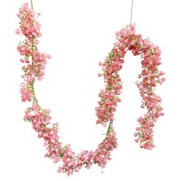 Artplants Kunstpflanzen Schleierkraut Girlande Litago, Rosa-Pink, 180Cm