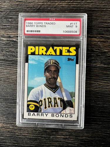 1986 topps traded #11t barry bonds psa 9