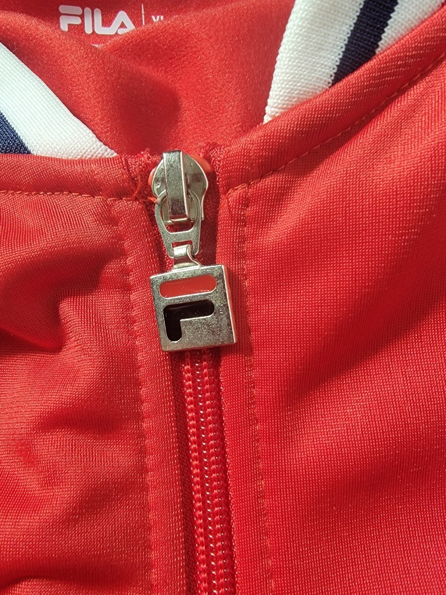 Fila Vintage Settanta Track Jacket In Red w/white & Navy Blue