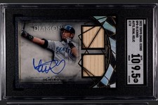 2022 Topps Diamond Icons Ichiro Suzuki Auto Duel Bat Relics Mariners HOF 9.5/10￼