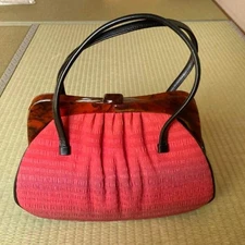 Japanese accessories large bag red kimono