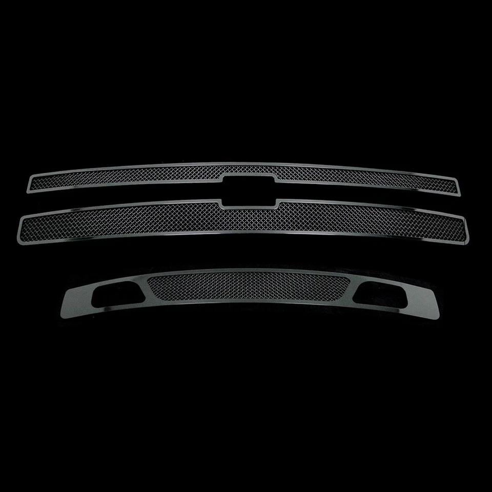Combo de inserción de rejilla de malla negra para Chevy Silverado 1500 2007-2013 Foto 2 de 3