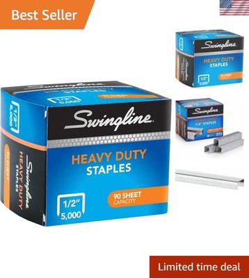 Staples, Heavy Duty for Desktop Staplers, 1/2'' Length, 100/Strip, 5000/Box 79392