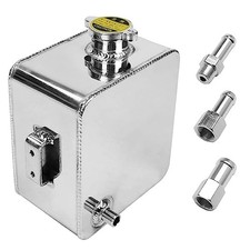 2.5L Universal Water Coolant Expansion Tank Aluminum Alloy Coolant Silver