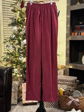 Alfred Dunner Proportioned Medium Sz 8 Elastic Waist Straight Leg Pants Red New