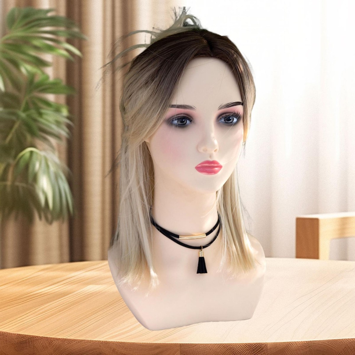 Female Mannequin Head with Makeup Versatile Wig Display Model for