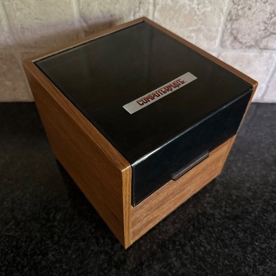 Vintage 80s ComputerMate Wood Grain 5.25'' Floppy Storage Disk Holder w/Dividers