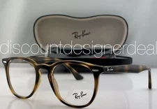 Ray-Ban Round Eyeglasses Havana Acetate Frame Clear Demo Lens RB7159 2012 50mm