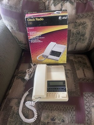 AT&T Phone Caller ID Call Waiting Clock Radio 360 Off White Corded Preowned
