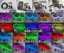 USA Set 2/4/6/8PCS 6.5"8"12"APP Remote RGB LED Car Audio Speaker Subs Ring Light