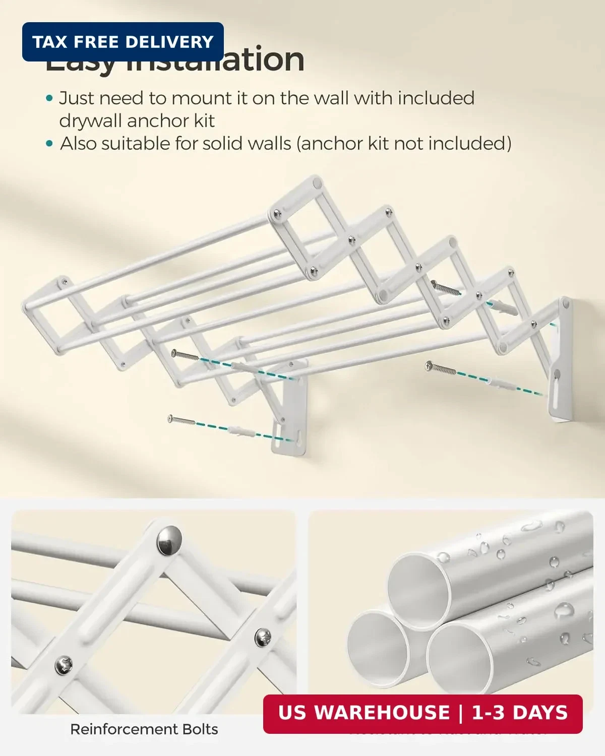 SONGMICS Accordion Clothes Drying Rack - Thumbnail 4