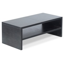 2 Tiers Wooden Desktop Monitor Stand Riser 20 Inch Printer with Double Storage