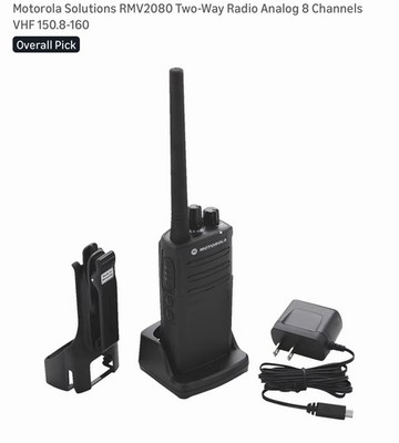 Motorola RMV2080 On-Site 8 Channel VHF Rugged Two-Way Business Radio - Black